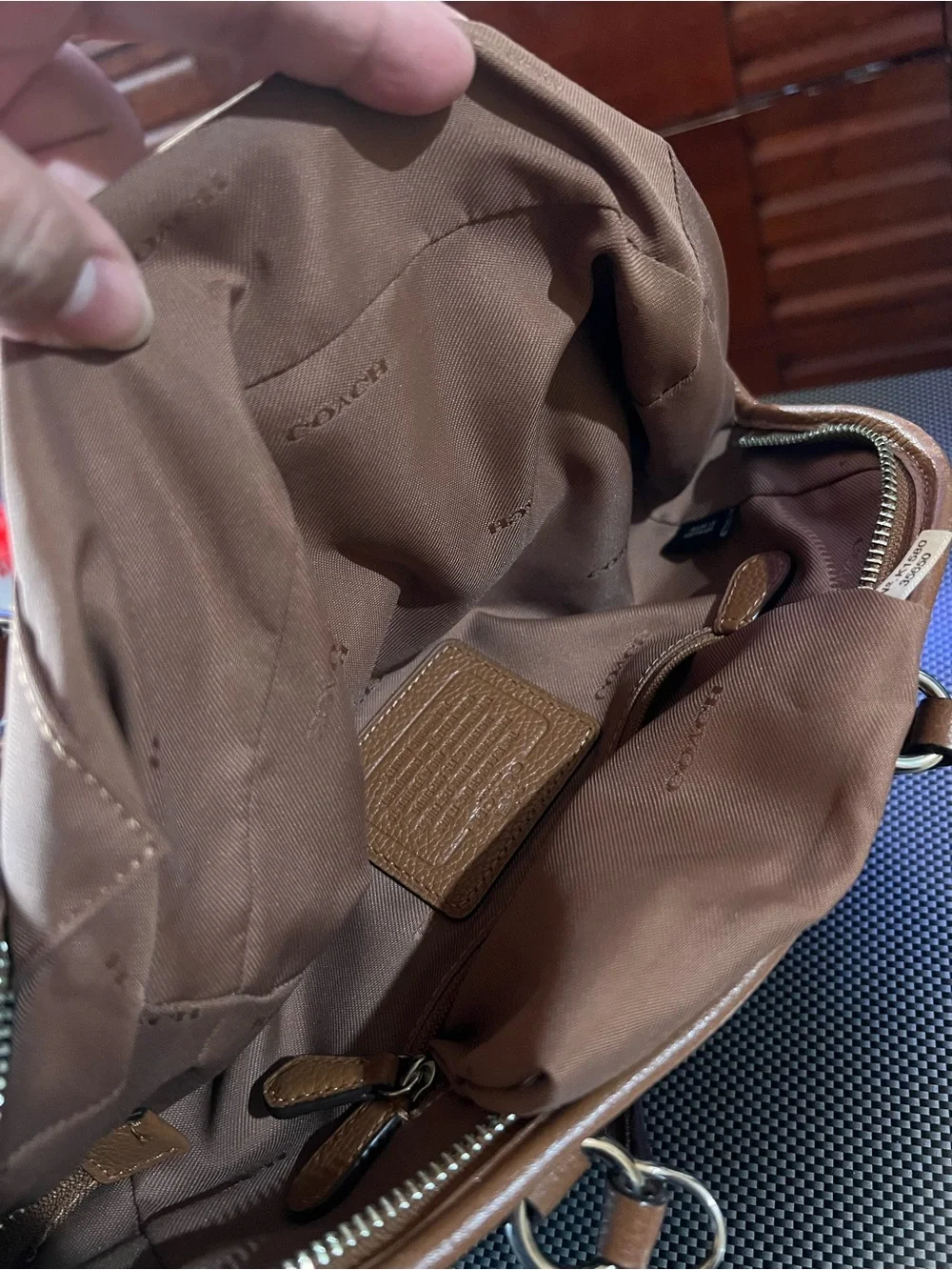 2015 35650 Coach Tan Pebbled Leather Satchel